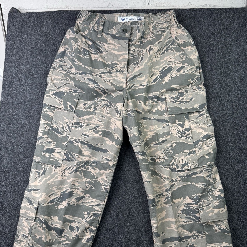 US Air Force ABU Tiger Stripe Cargo Utility Pants Women's 12R Military Ripstop - Picture 1 of 7
